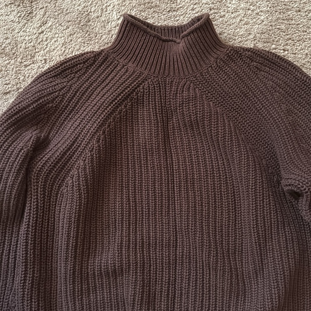 J Crew mockneck chunky rib sweater. - Picture 2 of 8